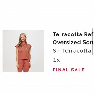 Rafaela™ Oversized Scrub Top- Figs Small terracotta